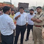 ध्यानचंद चौक से रिसदी चौक तक सड़क निर्माण का कलेक्टर-एसपी ने किया निरीक्षण