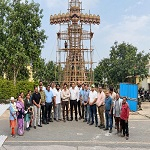 मड़वा काॅलोनी में 65 फीट का हाईटेक रावण बनेगा आकर्षण का केंद्र, आसमान में उड़ते तीर से होगा वध