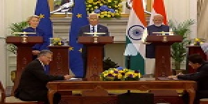 भारत-यूरोपीय संघ शिखर सम्मेलन के बाद ऐतिहासिक मुक्त व्यापार समझौते पर हस्ताक्षर