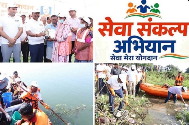 सेवा मेरा योगदान : वन मंत्री श्री केदार कश्यप ने बीजापुर के महादेव तालाब में श्रमदान कर दिया स्वच्छता का संदेश