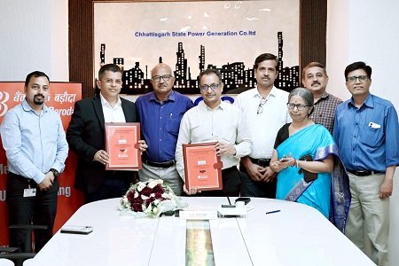 छत्तीसगढ़ स्टेट पाॅवर जनरेशन कंपनी एवं बैंक आफ बड़ौदा के बीच एमओयू