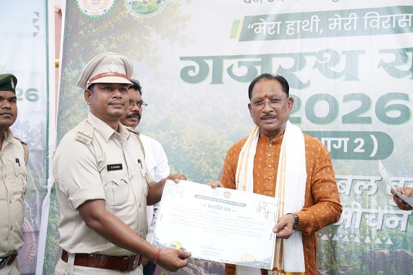 मानव-हाथी सह-अस्तित्व की दिशा में जशपुर की अभिनव पहल ‘गजरथ यात्रा’ को मिली नई पहचान