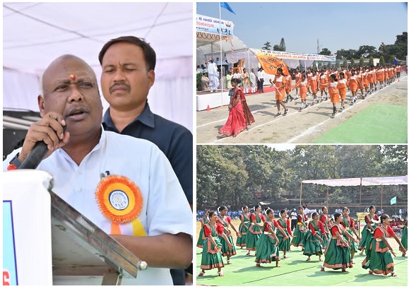 सांसद श्री चिंतामणि महाराज ने बॉस्केट में बॉल डालकर किया 26 वीं राज्यस्तरीय शालेय क्रीड़ा प्रतियोगिता का शुभारंभ