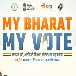 राष्ट्रीय मतदाता दिवस 2026 : माय भारत, रायपुर द्वारा विशाल युवा मतदाता जागरूकता पदयात्रा का आयोजन