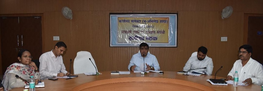 कलेक्टर ने ली तहसीलदार, नायब तहसीलदार, राजस्व निरीक्षक और पटवारियों की बैठक
