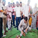 उद्योग मंत्री श्री लखनलाल देवांगन ने किया 40 लाख रूपए के सड़क डामरीकरण कार्य का शुभारंभ