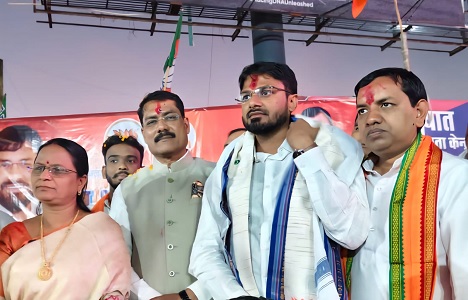 भाजयुमो प्रदेश अध्यक्ष के प्रथम कोरबा आगमन पर हुआ भव्य स्वागत