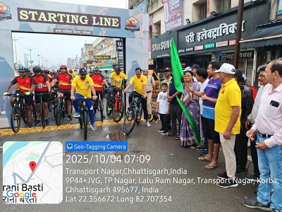 कोरबा में साइकिल थान का हुआ ऐतिहासिक आयोजन, लगातार बारिश के बीच प्रतिभागियों का उत्साह रहा चरम पर