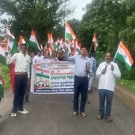  बरसते पानी में वनाँचल ग्राम कोरकोमा में निकली भव्य तिरंगा यात्रा, देशभक्ति का दिया सन्देश