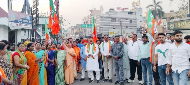 तीन राज्यों में ऐतिहासिक जीत, कोरबा में भाजपा का भव्य विजय उत्सव